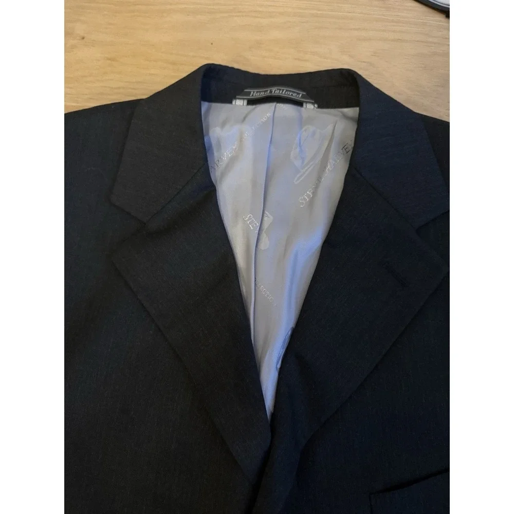 Steve Harvey Collection Black Wool Blazer –‎ Size 46R – Extra Fine Merino Wool